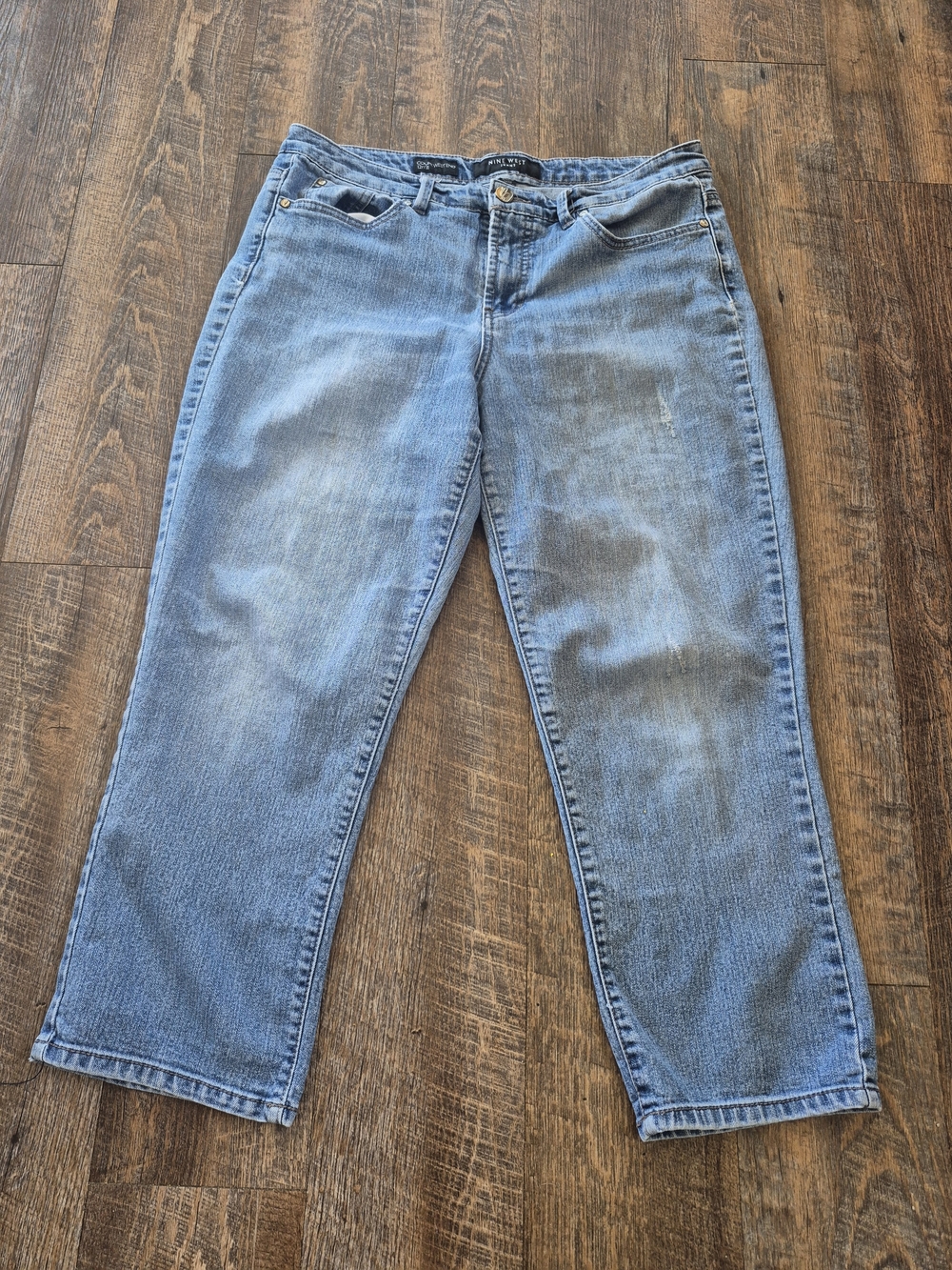 Nine West Light Blue Denim Coupe West End Capri Jeans Size 12